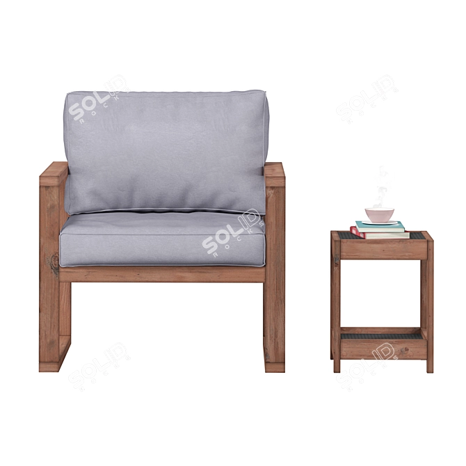 Lydon Cushioned Patio Chair 3D model image 3