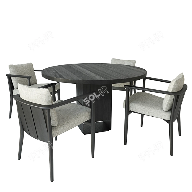 Elegant Kitale Table with Arne Chair Set 3D model image 3