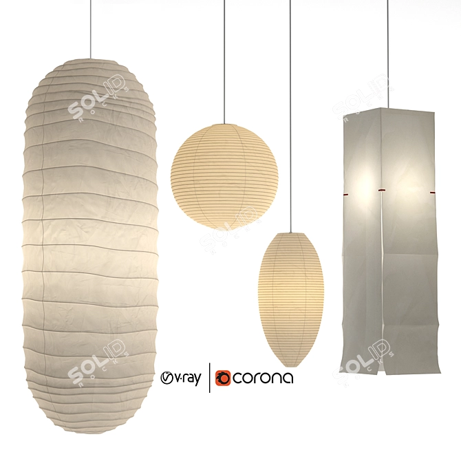 Japanese Lantern Collection: Isamu Noguchi 3D model image 1