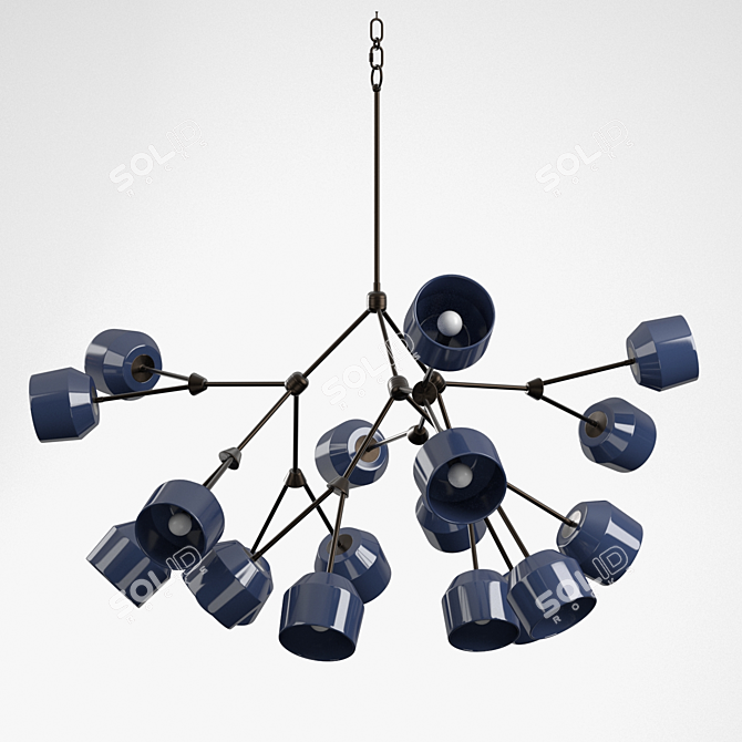 Elegant Forchette 18 Chandelier 3D model image 2