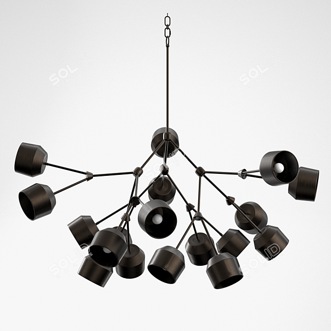 Elegant Forchette 18 Chandelier 3D model image 3