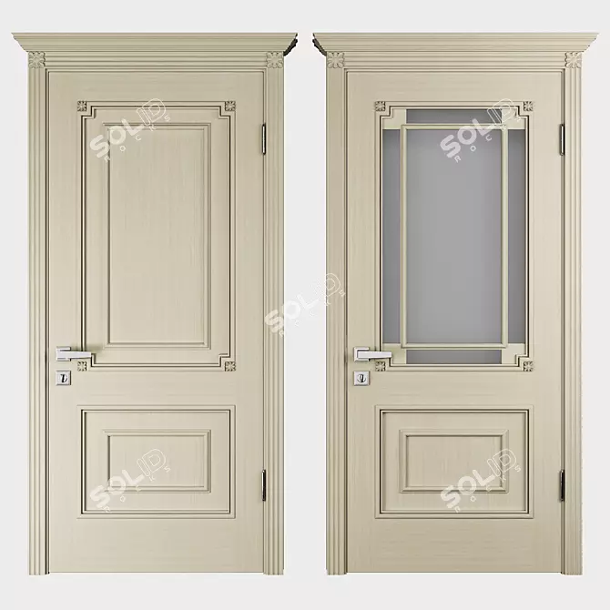 Elegant Alexandria Door 3D model image 1