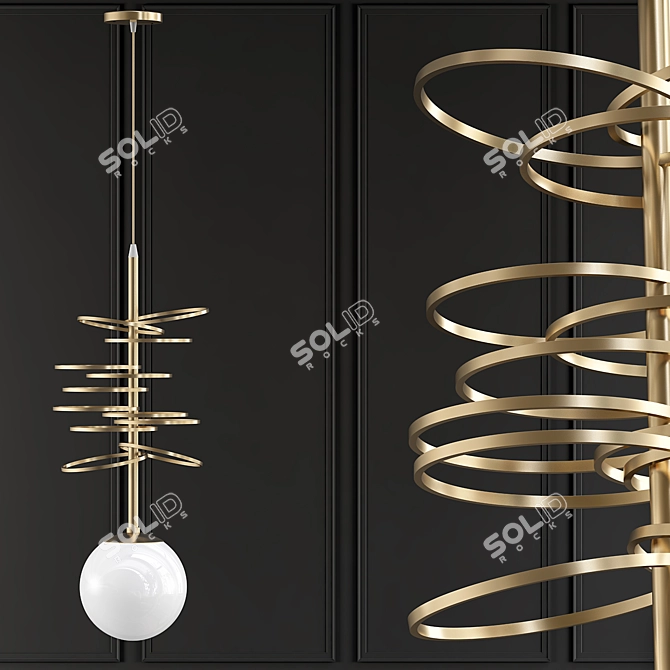 Elegant Lace Design Lamps 3D model image 1