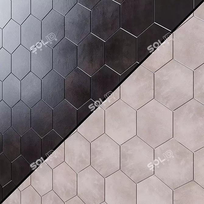 HexArt Porcelain Matte Tile Collection 3D model image 1