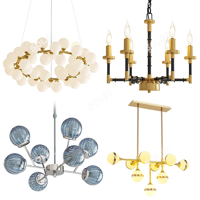 Modern Chandelier Collection 3D model image 1