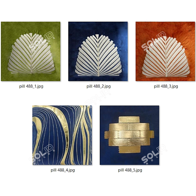Elegant Pillow Set: 5 Decorative Pillows 3D model image 4