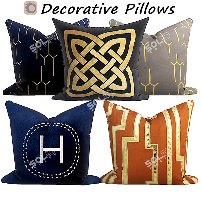 Decorative Pillow Set - Elegant Home Accent 3D model image 1
