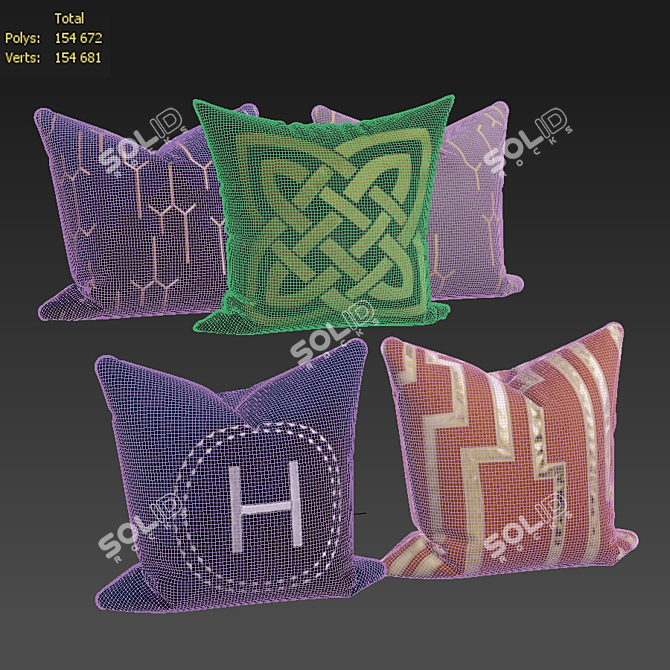 Decorative Pillow Set - Elegant Home Accent 3D model image 3