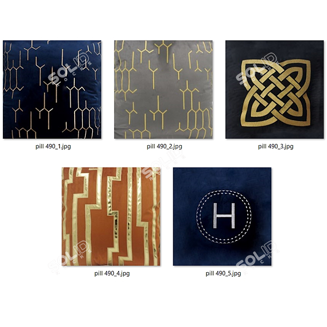 Decorative Pillow Set - Elegant Home Accent 3D model image 4