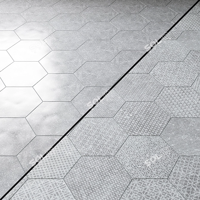 EQUIPE CORALSTONE: Hexagon Porcelain Tiles 3D model image 2