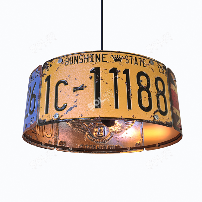 Industrial Bentley Pendant Light 3D model image 2