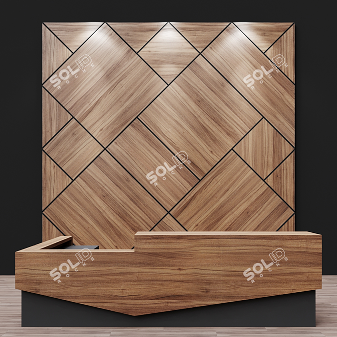 Sleek Reception Desk 3D model image 1