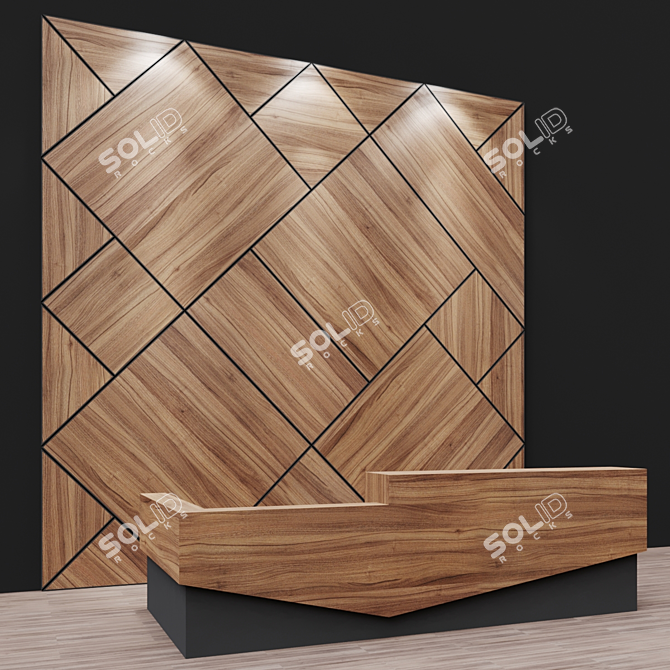 Sleek Reception Desk 3D model image 2