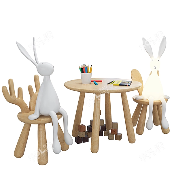 Joseph Bunny Lamp: Adorable and Illuminating! 3D model image 2