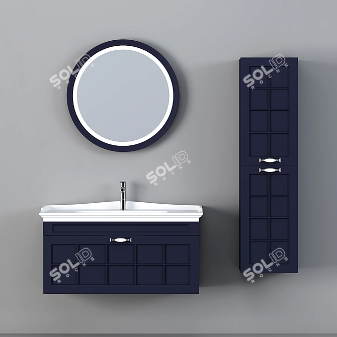 Sleek Bathroom Storage | No. 063 3D model image 1