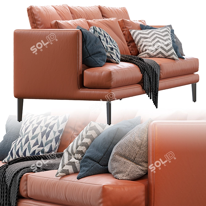 Paraiso Bonaldo Sofa: Modern and Stylish 3-Seater 3D model image 2