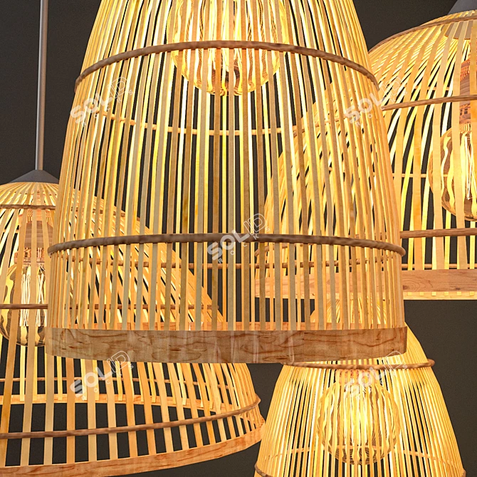  Rattan Lights Set: Stylish and Versatile 3D model image 3