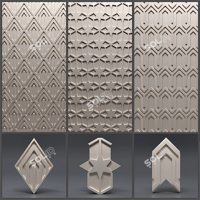 Title: Seamless Gypsum 3D Panels 3D model image 1