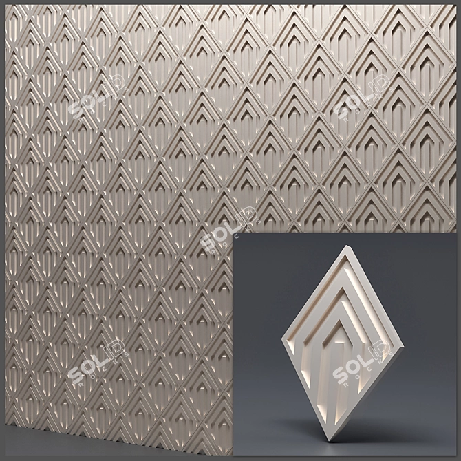 Title: Seamless Gypsum 3D Panels 3D model image 2