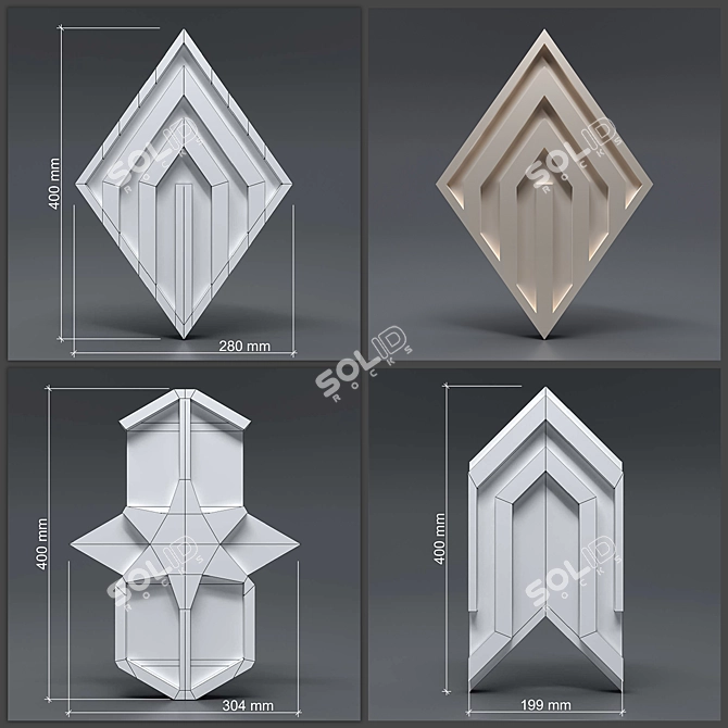 Title: Seamless Gypsum 3D Panels 3D model image 5