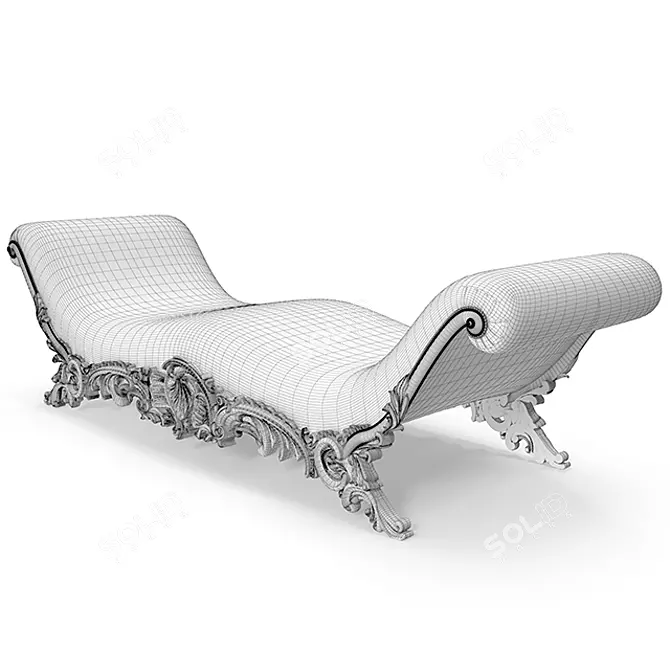 Elegant Classic Bench: Timeless Luxury 3D model image 3