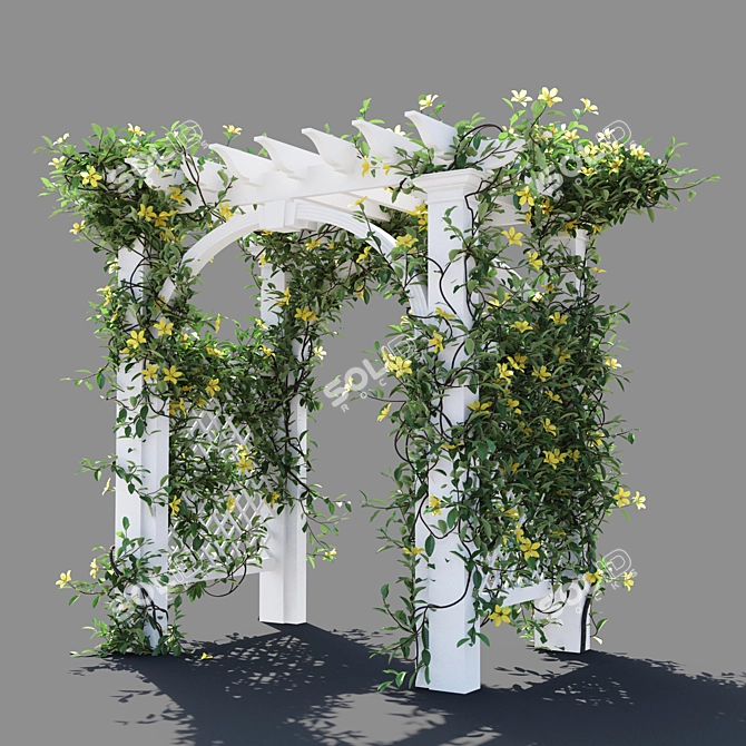 Hibbertia Scandens Metal Gate 3D model image 3