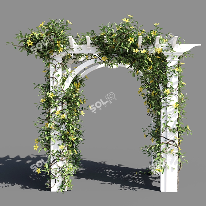 Hibbertia Scandens Metal Gate 3D model image 4