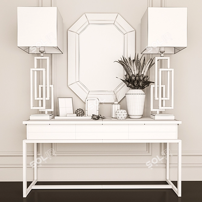 Elegant Gold Harvey Console: Perfect for Glamorous Spaces 3D model image 3