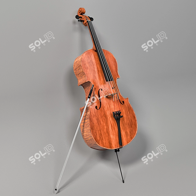 Pristine PBR Cello Set 3D model image 1