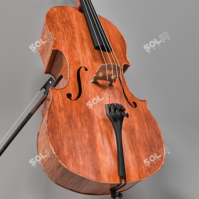 Pristine PBR Cello Set 3D model image 3