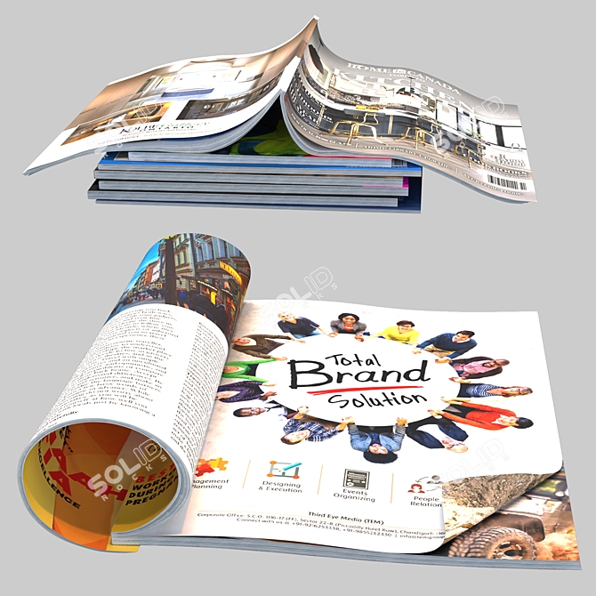 Fresh Magazines Collection: Open & Closed on Various Topics 3D model image 3