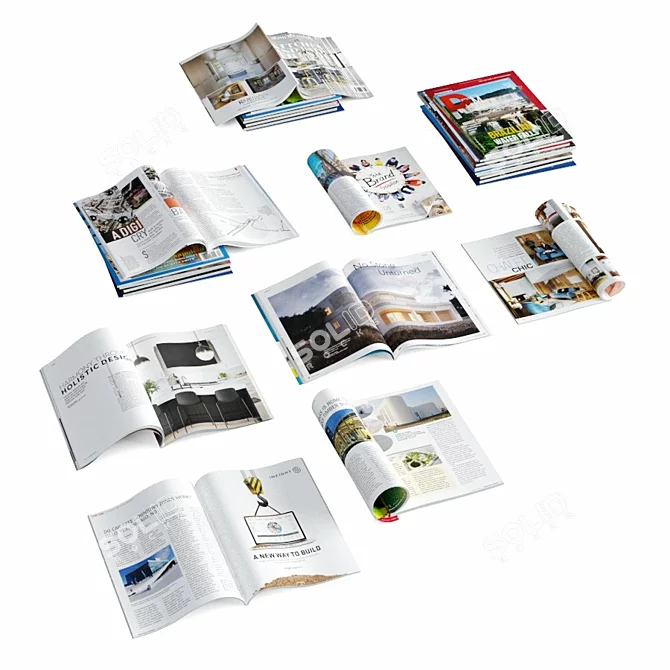 Fresh Magazines Collection: Open & Closed on Various Topics 3D model image 6