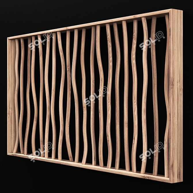 Thick Frame Branch Decor 3D model image 2