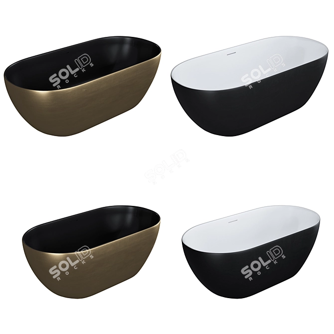 Riho Bilbao Oval Freestanding Bathtub 3D model image 3