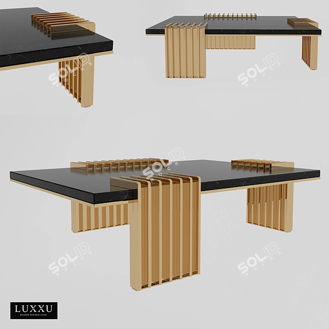 Luxurious Vertigo Marble Center Table 3D model image 1