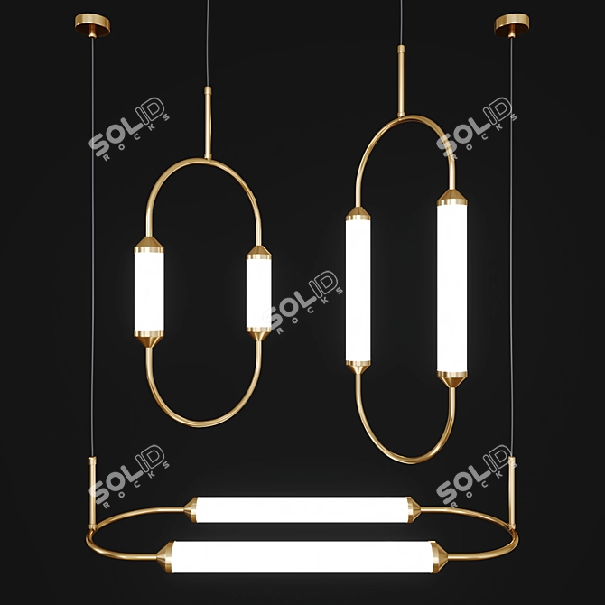 Hover Brass Pendant Lamp 3D model image 1