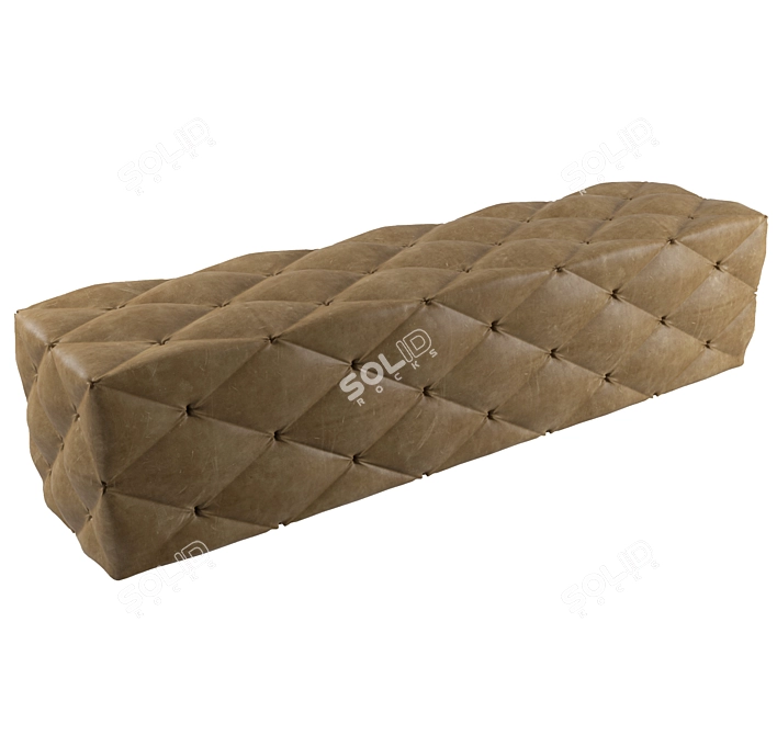 Luxury Tufted Leather Bench 3D model image 1