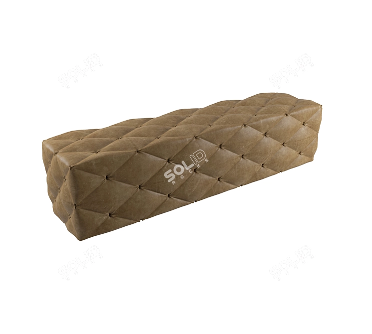 Luxury Tufted Leather Bench 3D model image 2