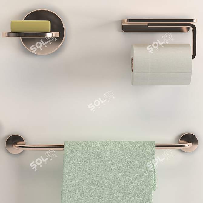 Luxury Bathroom Set: Soap, Shampoo, Towels 3D model image 14