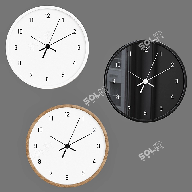 Minimalist Round Wall Clock 3D model image 1