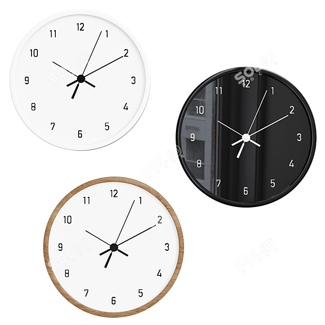 Minimalist Round Wall Clock 3D model image 2