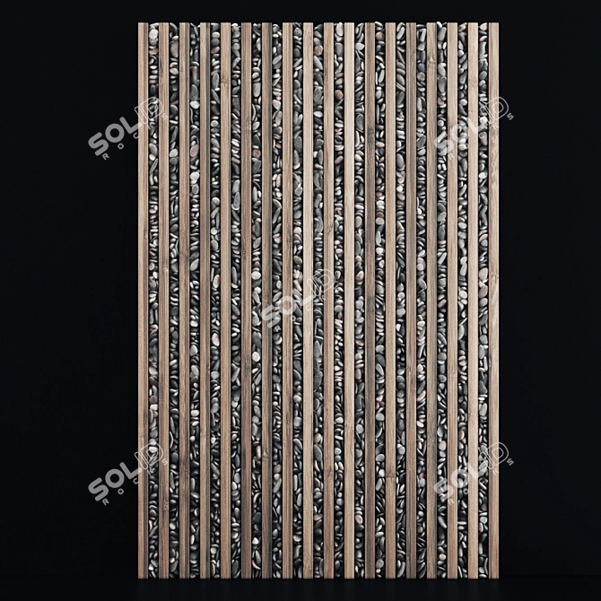 Wooden Pebble Wall Decor 3D model image 3