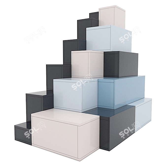 Modern 3D Stairs Design 3D model image 2