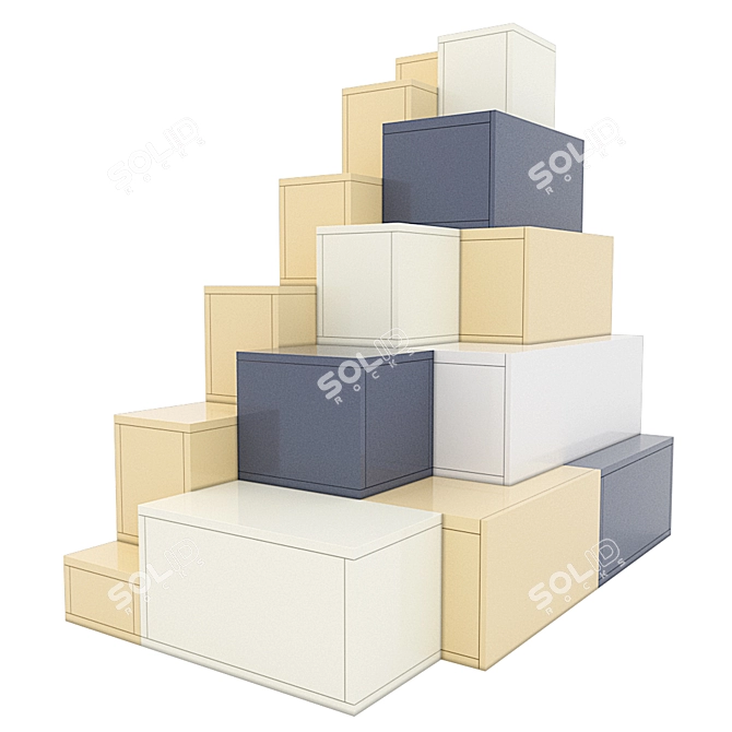 Modern 3D Stairs Design 3D model image 3