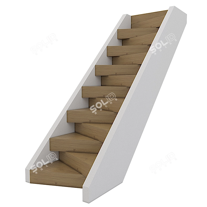 Modern Spiral Stairs: 1200x3600x3000mm 3D model image 1