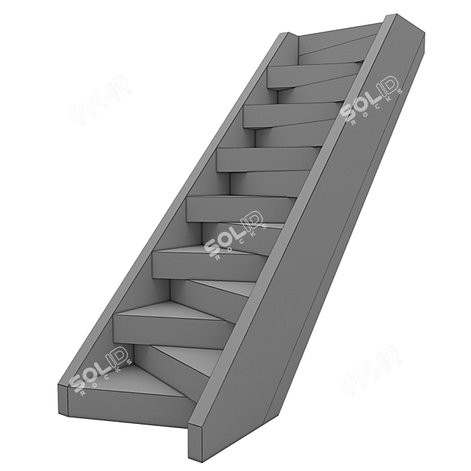 Modern Spiral Stairs: 1200x3600x3000mm 3D model image 5