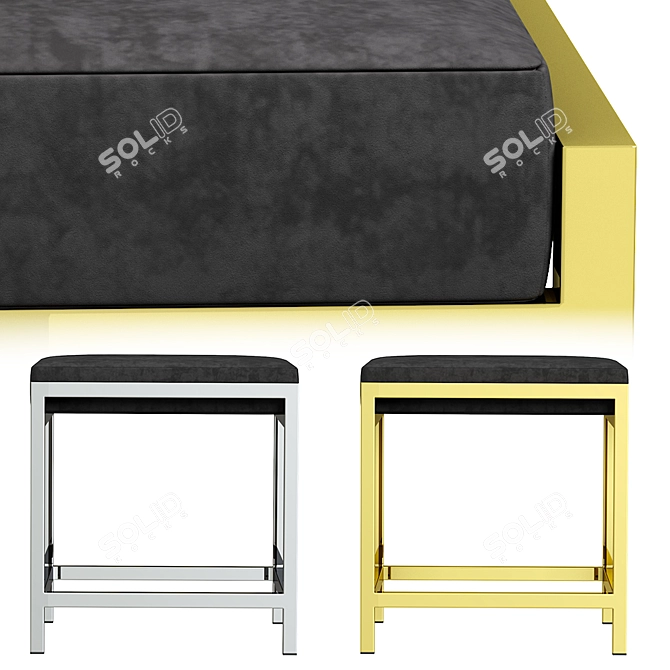 Modern Square Allure Stool 3D model image 2