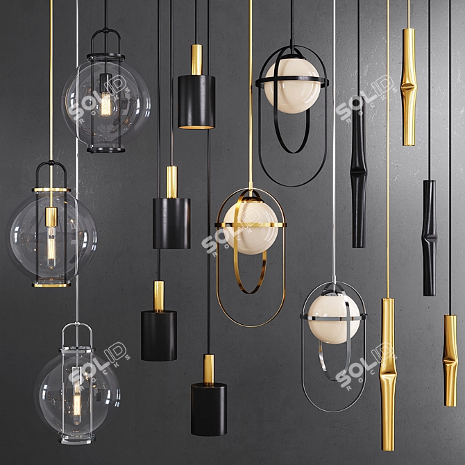 Modern Pendant Light Collection 3D model image 1