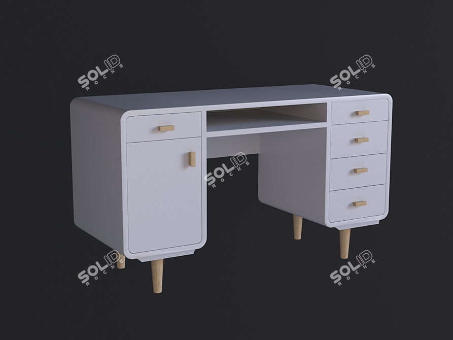 La Redoure Jimi Scandinavian Writing Desk 3D model image 11