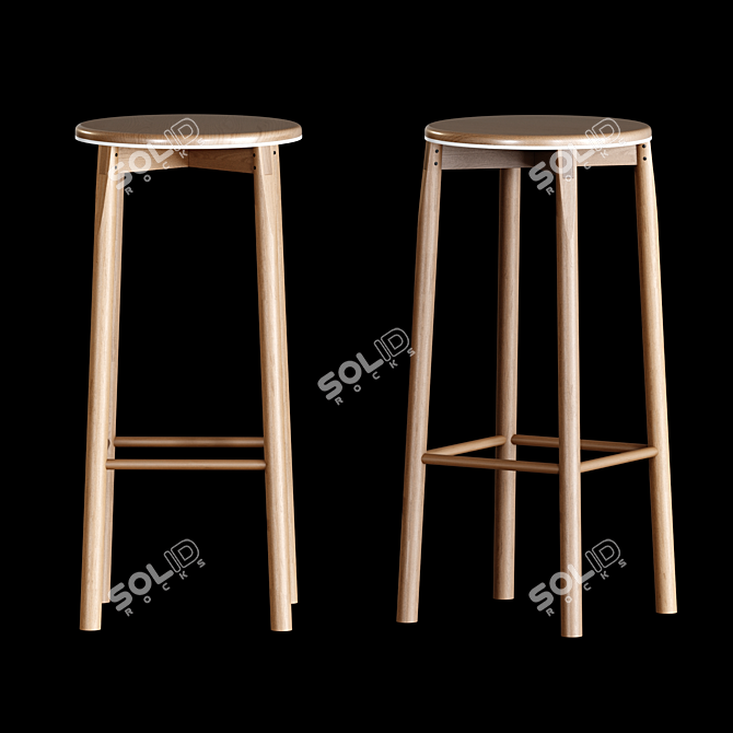 Contemporary Crop Bar Stool 3D model image 1